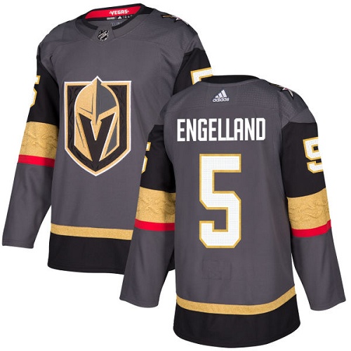 Adidas Men Vegas Golden Knights 5 Deryk Engelland Grey Home Authentic Stitched NHL Jersey